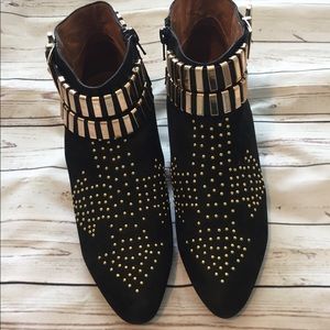 Jeffrey Campbell Benatar Black Leather Booties 9